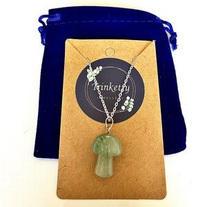 Green Aventurine Gemstone Mushroom Necklace